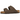 Birkenstock Arizona Birko-Flor Dark Brown sneakers i profilvy med de klassiska två justerbara remmarna, spännen och den anatomiska korkfotbädden