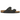 Birkenstock Arizona Birko-Flor Black sneakers i sidoprofil med två svarta justerbara remmar, spännen och anatomiskt formad fotbädd i kork.