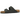Birkenstock Arizona Birko-Flor Black sneakers i en vinklad vy med två svarta remmar, metallspännen och den karakteristiska korkfotsängen