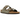 Birkenstock Arizona Birkibuc Stone sneakers i sidoprofil med två justerbara remmar, mjukt mockaliknande material och korksula