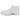 Nike Air Foamposite One Triple White sneakers i vinklad vy med vit Foamposite-ovandel, vita skosnören och signaturlogga på hälen