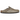 Birkenstock Boston Taupe sneakers i en avslappnad profilvy med ovandel i mocka, mellansula av kork och justerbart metallspänne över vristen
