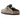 Birkenstock Boston Taupe sneakers i en klassisk vinklad profilvy med ovandel i mjuk mocka, metallspänne och konturerad korksula.