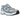 New Balance 530 Silver Metallic Heron Blue sneakers i sidoprofil med metalliskt silverfärgade meshdetaljer och vit sula