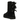 UGG Bailey Bow II Boot Black sneakers, sedd bakifrån med ikoniska satinrosetter på hälen, svart mockakonstruktion och slitstark sula.