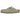 Birkenstock Boston Khaki Narrow Fit sneakers sedda från sidan med olivgrön mockaovandel, brunt läderrem och klassisk korkfotbädd.
