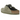 Birkenstock Boston Khaki sneakers i profil med ovandel i mjuk khaki mocka, öppen häl, klassisk rem med spänne och den ikoniska korksulan