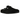 Birkenstock Boston Black Suede sneakers sedda från sidan i svart mocka med spänne och korksula samt brun kantdetalj