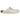Birkenstock Boston White Narrow Fit sneakers i sidoprofil med ovandel i vitt läder, klassisk korksula och justerbart metallspänne