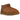 UGG Classic Ultra Mini Chestnut sneakers sedda från sidan med ovandel i ljusbrun mocka, foder i fuskpäls och en robust sula.