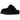 UGG Disquette Slipper Black sneakers i sidoprofil med ovandel i svart mocka, fårskinnshål och en karakteristisk tjock platåyttersula i gummi