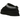 UGG Tazz Slipper Black sneakers sedda från sidan med ovandel i svart mocka, foder i fuskpäls och en dekorativ flätad detalj runt platåsulan