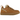 UGG Lowmel Chestnut sneakers sedda från sidan med ljusbrun ovandel i mocka, vadderad plös och breda skosnören med logotyp