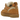 UGG Lowmel Chestnut sneakers sedd från sidan med ljusbrun ovandel i mocka, vadderad plös, tjocka skosnören och hållbar brun yttersula.