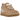 UGG Lowmel Sand sneakers i en vinklad profilvy med beige mockaöverdel, tjocka platta skosnören och en robust yttersula i matchande nyanser.
