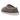 UGG Tasman Shaggy Suede Slipper Smoke Plume sneakers i en vinklad profil med grå mocka och broderad kant