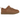 UGG Lowmel Lo Chestnut sneakers visade i profil med brun ovandel i mocka, vadderad plös, tjocka snören och en robust beige sula.
