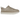 UGG Lowmel Lo Mustard Seed sneakers i sidoprofil utförda i beige mocka med vadderad plös, breda skosnören och tjock yttersula.