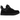 UGG Lowmel Black sneakers i profilvy med svart ovandel i mocka, vadderad plös, platta skosnören och tjock, matchande yttersula i gummi