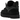 UGG Lowmel Black sneakers sedda från sidan med ovandel i svart mocka och nylon, tjocka platta skosnören samt en robust mönstrad sula i svart och vitt