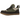 UGG Lowmel Burnt Olive Mustard Seed sneakers i sidoprofil med olivengrön mocka, vadderad plös, skosnören och tjock sula