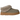 UGG Tazzelle Slipper Moss Green sneakers i en vinklad vy med ovandel i grön mocka, karaktäristisk broderad kantdetalj och en tjock platåsula i gummi.