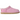 UGG Classic Micro Slipper Pink Diamond sneakers i sidoprofil, tillverkade i mjukt rosa mocka med diskret UGG-logotyp och plyschfoder inuti.