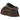UGG Tazz Caspian Slipper Burnt Cedar sneakers i vinklad profil med brun ovandel i mocka, platåsula och broderad UGG-detalj vid kragen