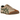 Onitsuka Tiger Mexico 66 Beige Grass Green sneakers i en vinklad vy med beige läderöverdel, gröna ränder och en klassisk gummisula.