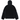 Stussy Sherpa Paneled Hooded Jacket Black sneakers, frontvy med svarta sherpa-fleecepaneler, dragkedja och broderad logotypdetalj
