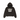 Stussy 80 Relaxed Hoodie sneakers frontvy av svart huvtröja med vit Stussy-logotyp tryckt på bröstet och justerbara dragskor