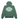 Stussy Mantra Zip Hoodie Green sneakers i frontalt perspektiv, tillverkad i grönt bomullsmaterial med dragkedja och grafisk logotyp på bröstet