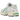 Asics Gel-1130 White Malachite Green Off White Midsole sneakers sedda från sidan med vit meshöverdel och gröna logotypdetaljer på en off-white sula