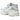 Asics Gel-1130 White Blue Fade sneakers i sidoprofil med vit mesh-ovandel, silvriga detaljer och en blåtonad mellansula med gradient