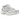 Asics Gel-1130 White Ivory Light Blue sneakers i sidoprofil med vit mesh, benvita överdrag och ljusblå detaljer på en bekväm gummisula