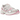 Asics Gel-1130 White Pure Silver Pink sneakers i sidovy med vita meshoverdelar, silverfärgade detaljer och rosa accenter på sulan