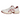 Asics Gel-1130 White Red Dahlia sneakers i vinklad vy med vit ovandel i mesh, röda designdetaljer, skosnören och stötdämpande yttersula.
