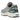 Asics GT-2160 Seal Grey Jewel Green sneakers i vinklad profil med grå mesh, metalliska överlägg och de ikoniska gröna Tiger Stripes detaljerna