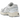 Asics Gel-Kayano 20 White Pure Silver sneakers i sidoprofil med silverdetaljer, ovandel i mesh och en vit stötdämpande sula.