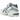 Asics Gel-1130 White Rainy Lake sneakers sedd från sidan med vit ovandel, blå detaljer, klassisk snörning och slitstark gummisula