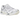 Asics Gel-Cumulus 16 White sneakers i sidoprofil med vit mesh-överdel, detaljerad snörning och vit stötdämpande mellansula