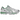 Asics Gel-Kayano 12.1 Silver Green sneakers i en vinklad profilvy med metalliska silverdetaljer, gröna nyanser och en detaljerad gummisula