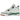 Air Jordan 4 Retro SB Pine Green sneakers i vinklad vy med vit och grön ovandel, klassiska skosnören och synlig Air-enhet i sulan