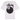 Stussy Tee 8ball White sneakers sett framifrån med klassisk rund halsringning och grafiskt 8-ball tryck på bröstet i vit bomull