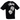 Stussy Fuzzy Dice Tee Black sneakers t-shirt, sedd framifrån med vitt tärningstryck och Stussy-logotyp på bröstet i mjukt svart bomullstyg