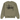 Stussy Basic Crew Olive sneakers frontprofil av en olivgrön tröja med vit Stüssy-logotyp tryckt på bröstet och rund halsringning