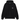 Stussy Basic Hoodie Black sneakers frontvy av svart huvtröja med vit Stussy-logotyp på bröstet och huva med dragsko