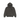 Stussy Stuck Link Hoodie Pigment Dyed Black sneakers framifrån med grafiskt Stussy-logotryck på bröstet och huva i en djup svart tvättad färg