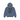 Stussy Stock Link Hoodie Pigment Dyed Navy sneakers med vitt logotryck på bröstet, frontvy av mörkblå bomullshuvtröja med dragsko