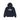 Stussy Tile Oval Hoodie Navy sneakers frontvy av marinblå huvtröja med grafiskt Tile Oval-tryck på bröstet och justerbara dragskor